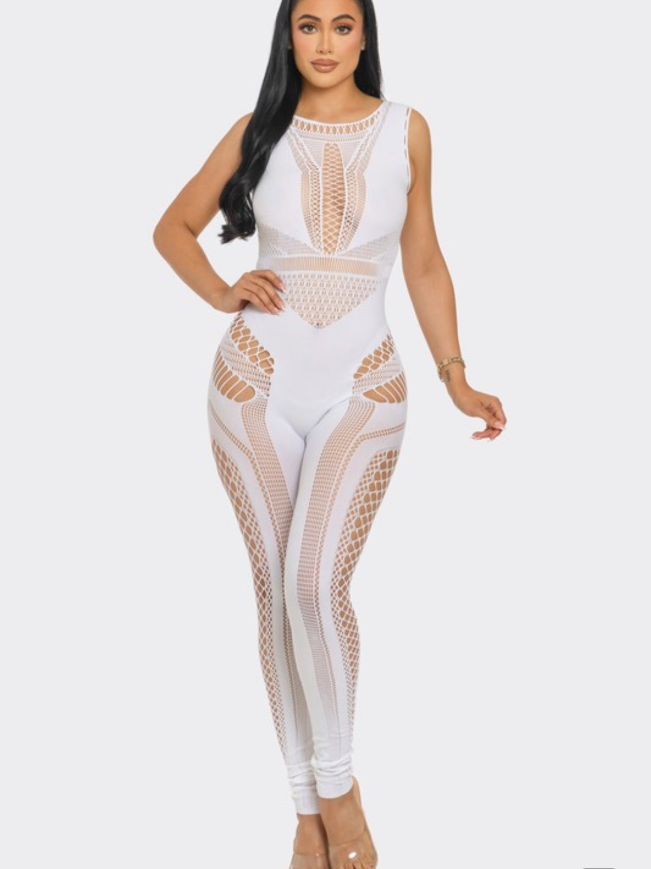 White seamless jumpsuit