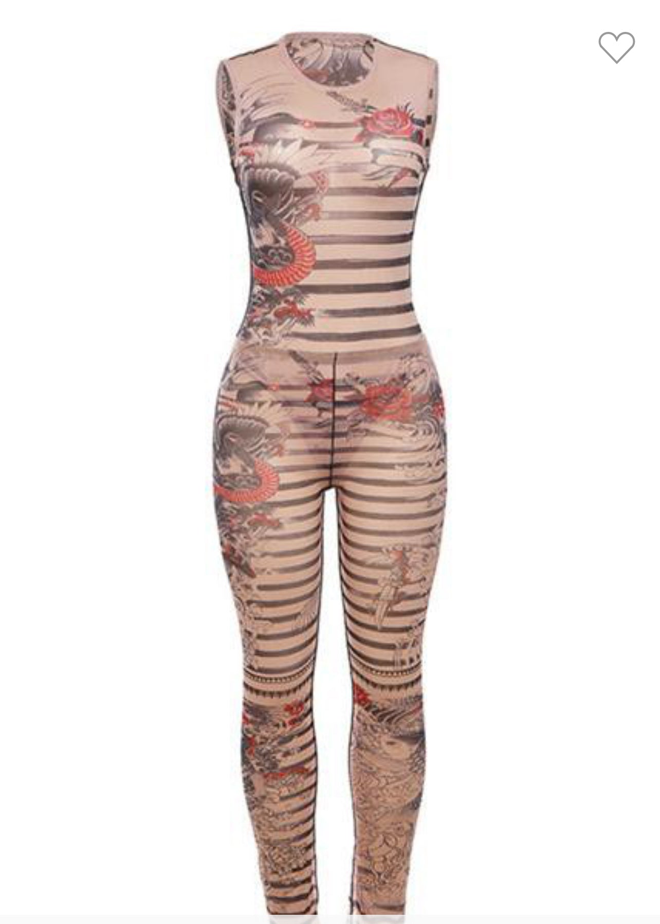 Fashion sleeveless printed jumpsuit